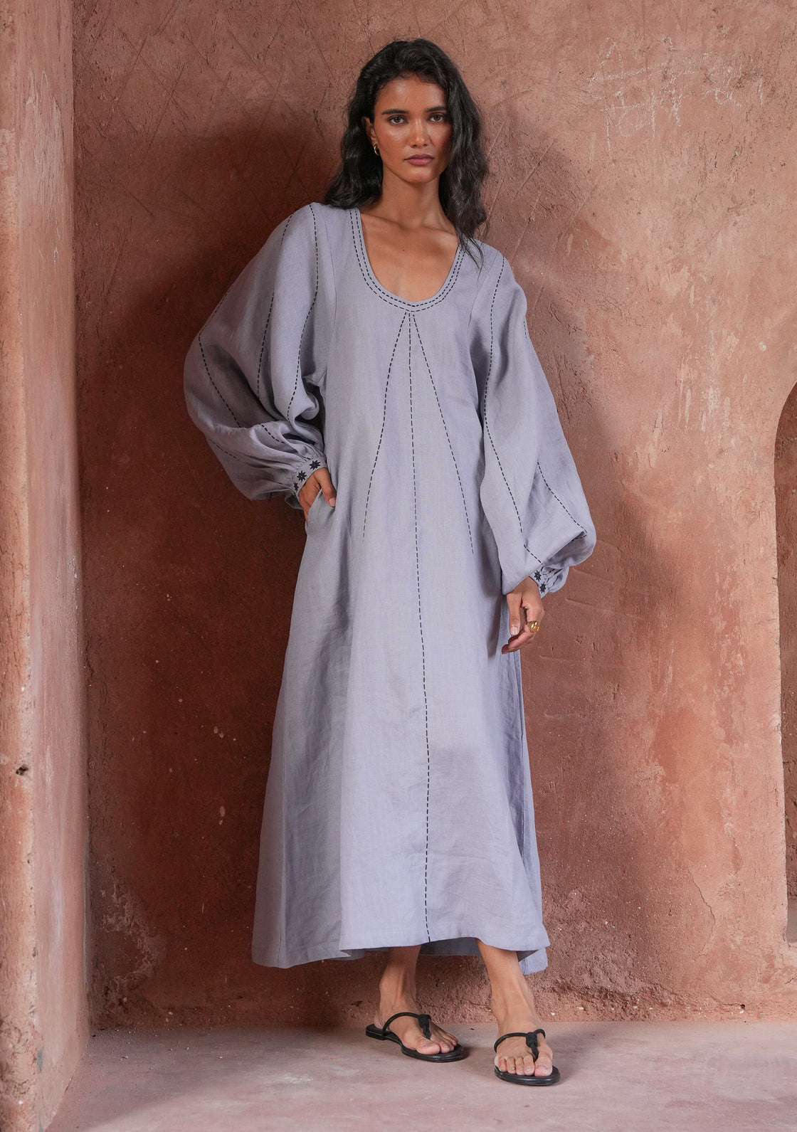 SAGE DRESS - POET'S BLUE