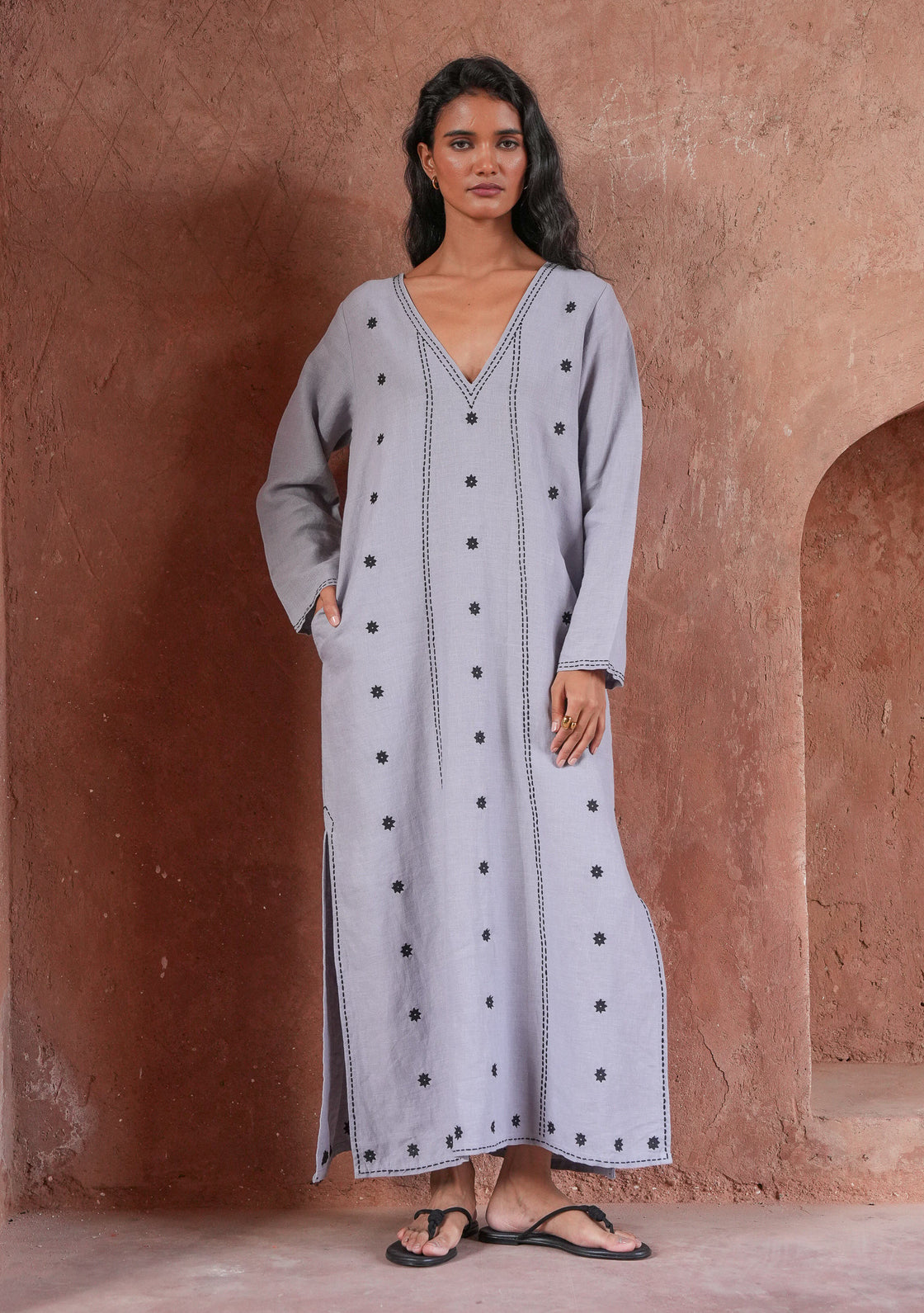 Coriander Linen Kaftan