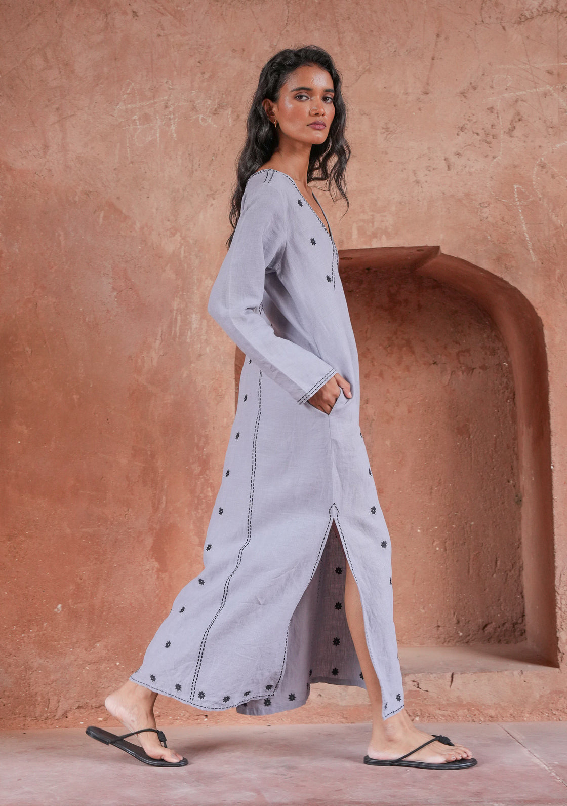 Coriander Linen Kaftan