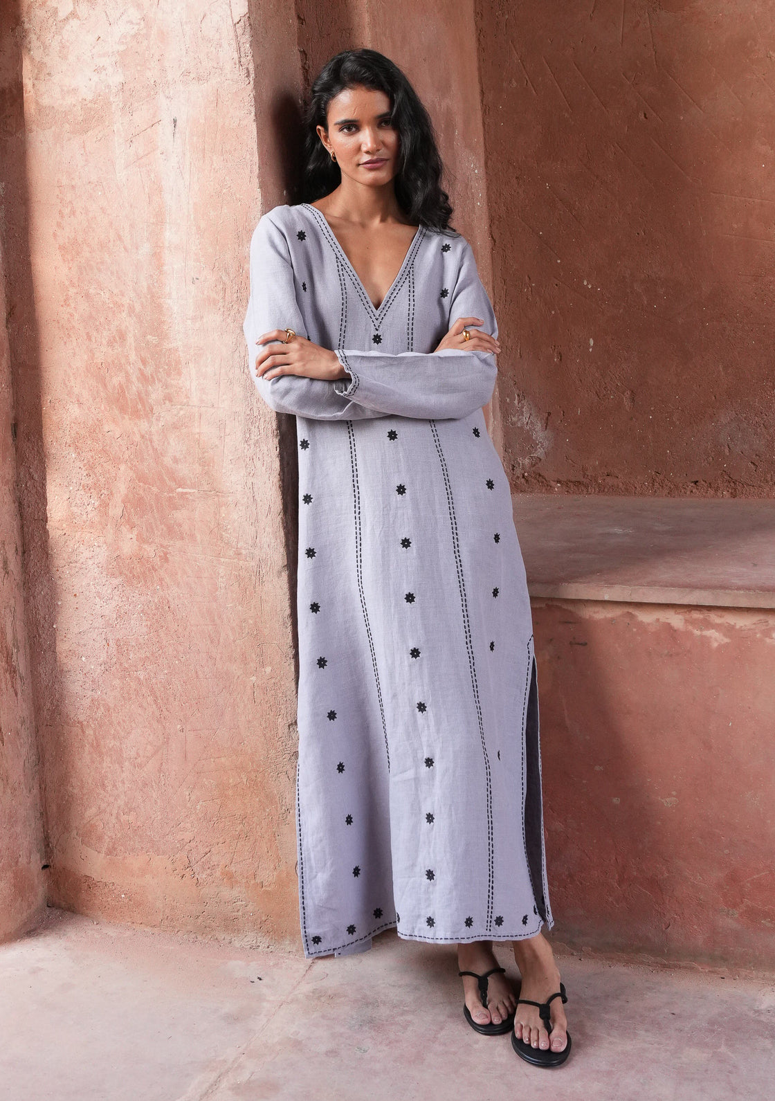 Coriander Linen Kaftan