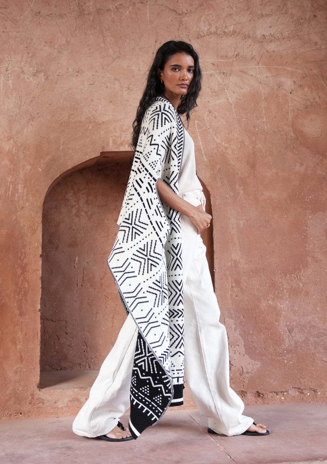 Oversized Reversible Scarf Cardigan