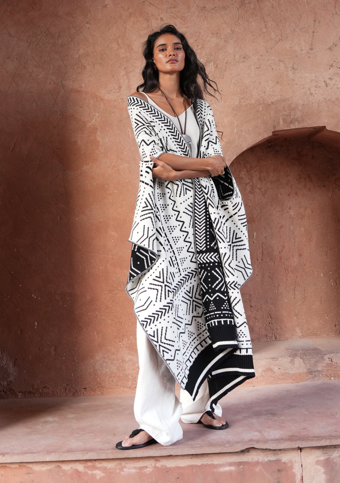 Oversized Reversible Scarf Cardigan