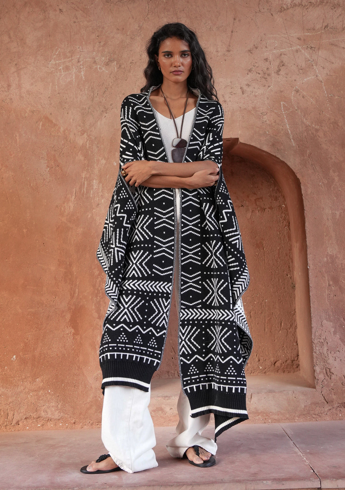 Oversized Reversible Scarf Cardigan