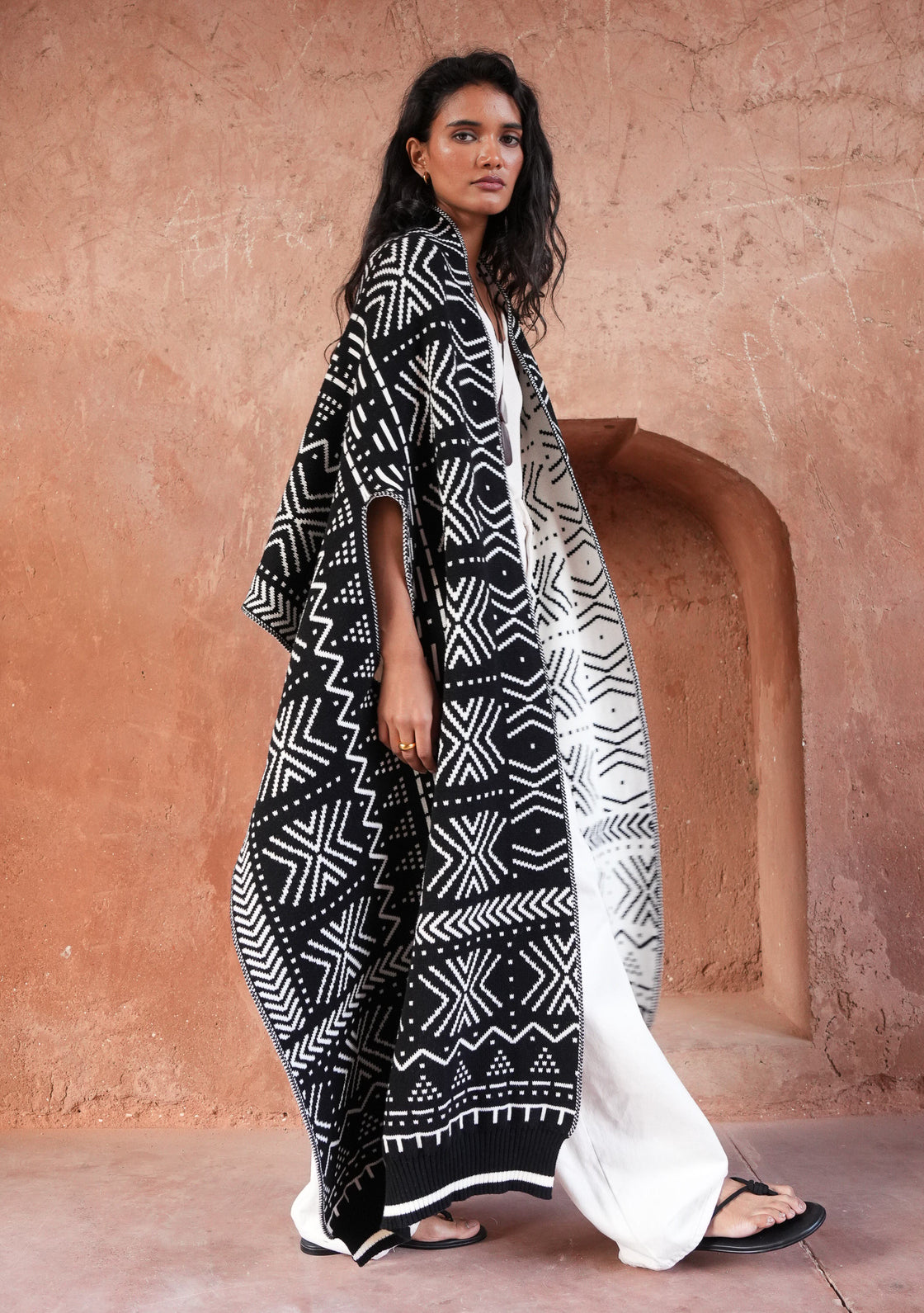 Oversized Reversible Scarf Cardigan