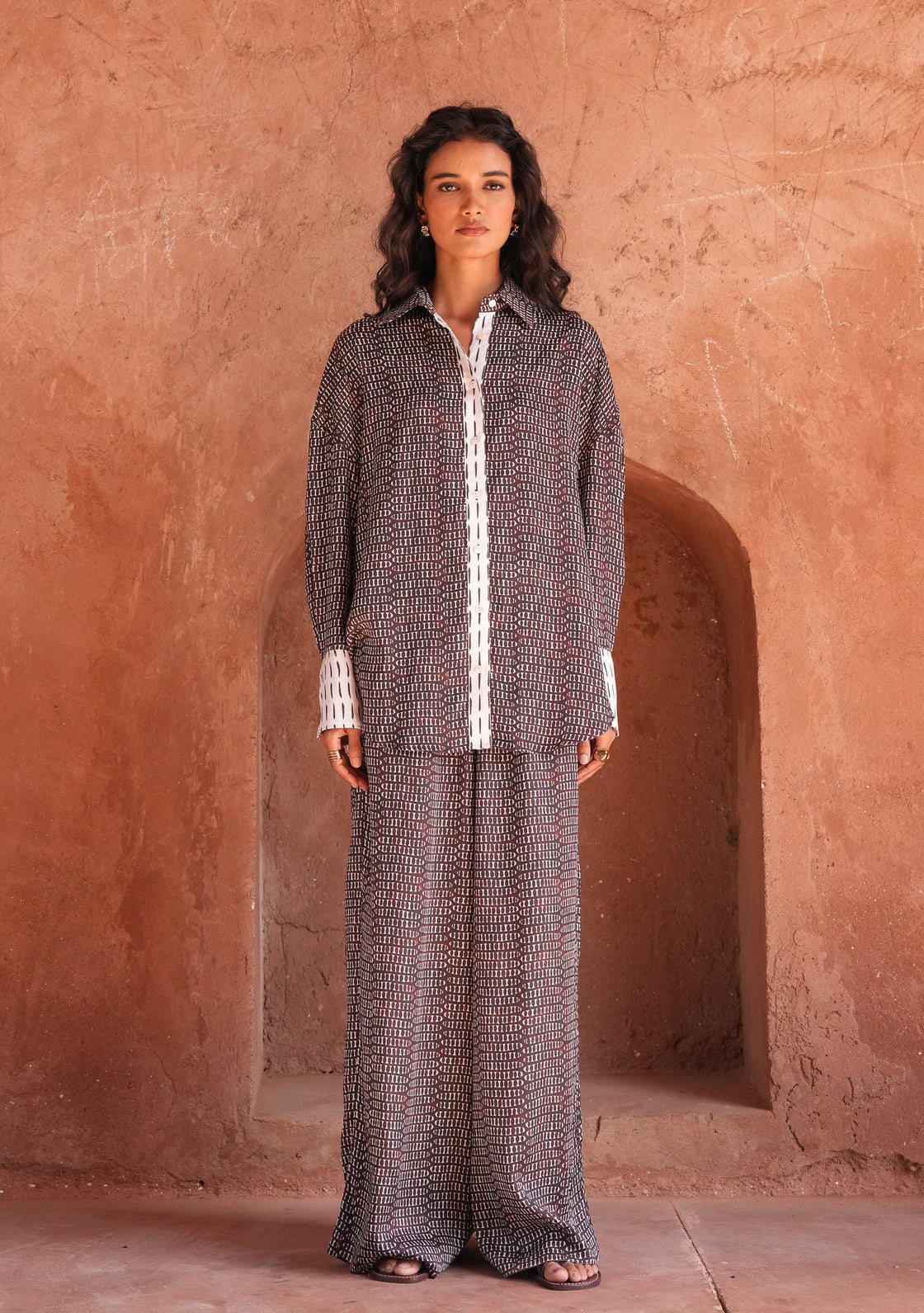 Baobab Silk Shirt - Mud Ink