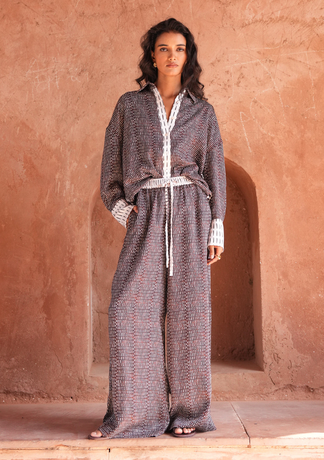 Baobab Silk Trousers - Mud Ink