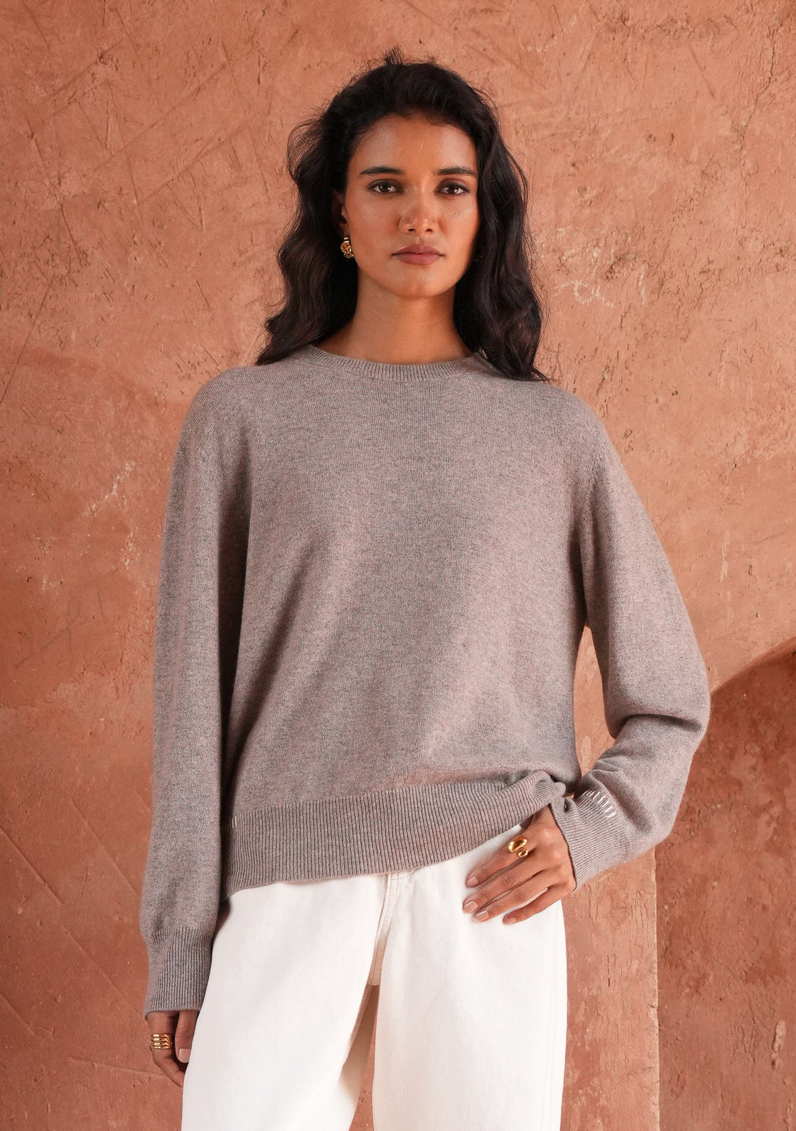 BIRCH CASHMERE SWEATER - DARK SAND