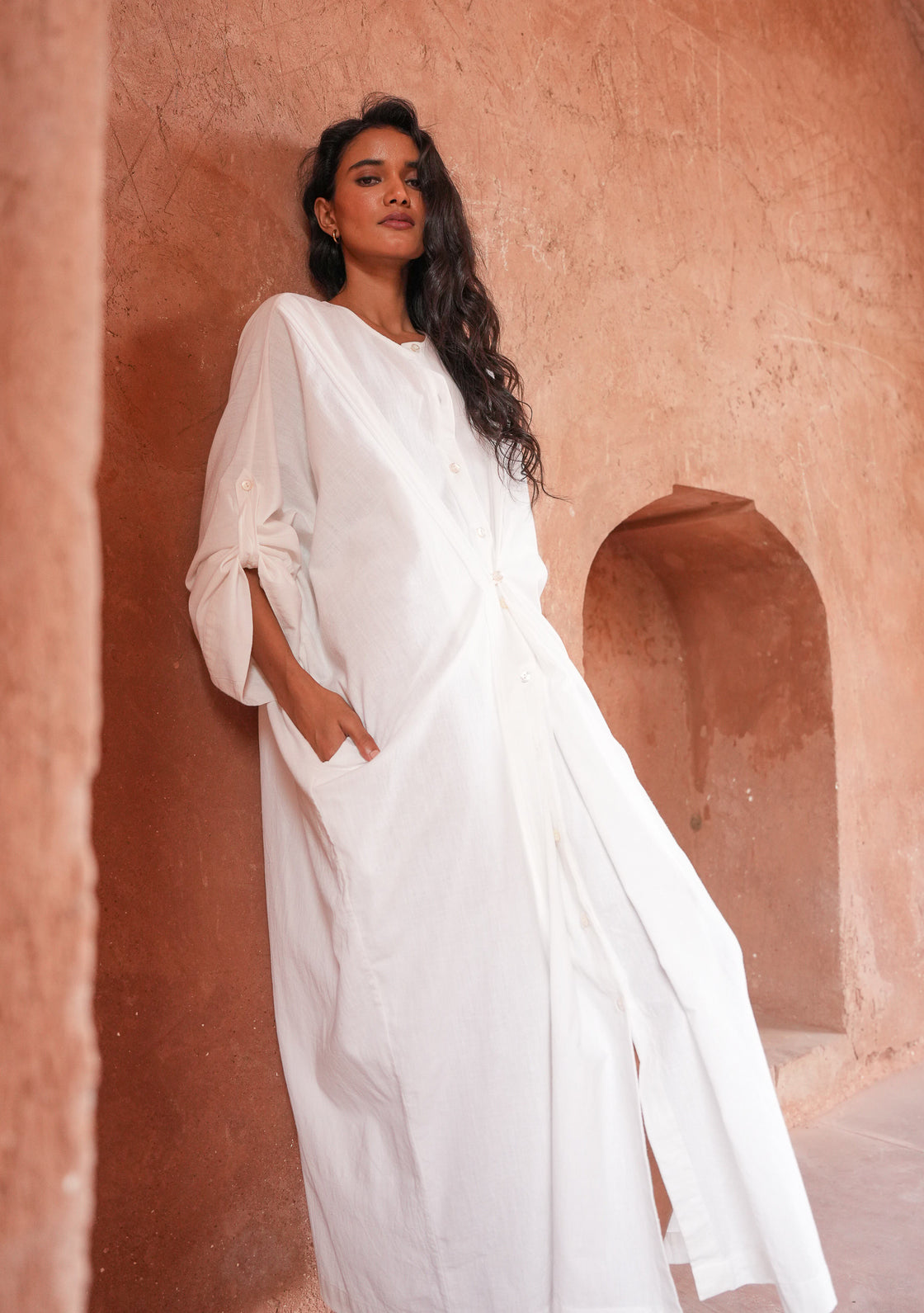 Turmeric Dress - White