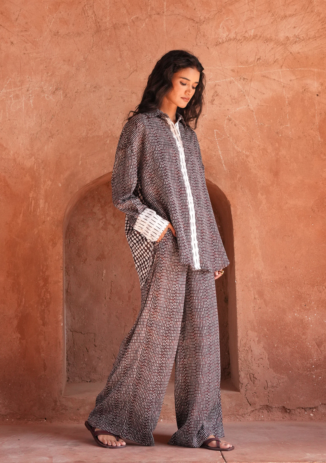 Baobab Silk Trousers - Mud Ink