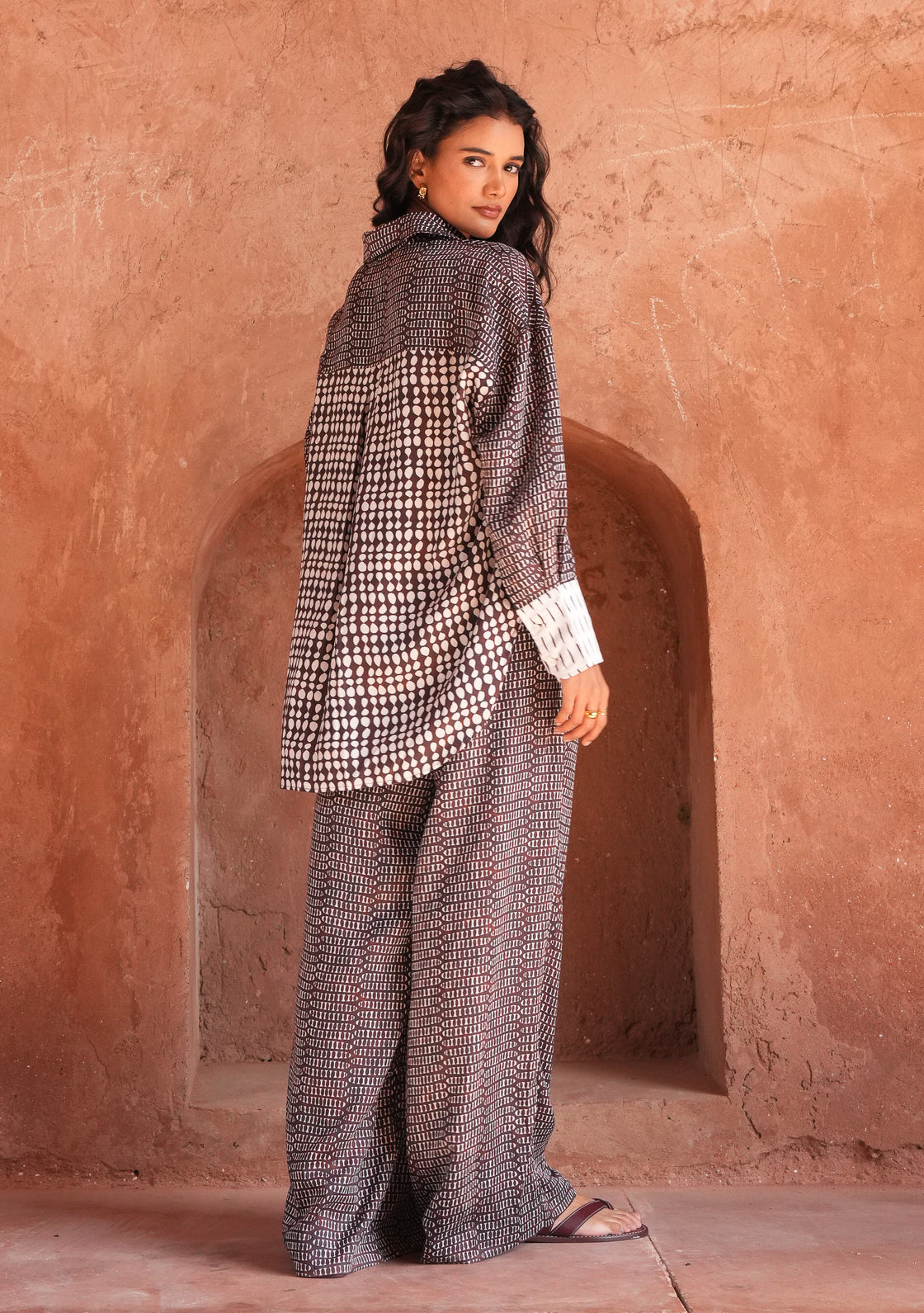 Baobab Silk Shirt - Mud Ink