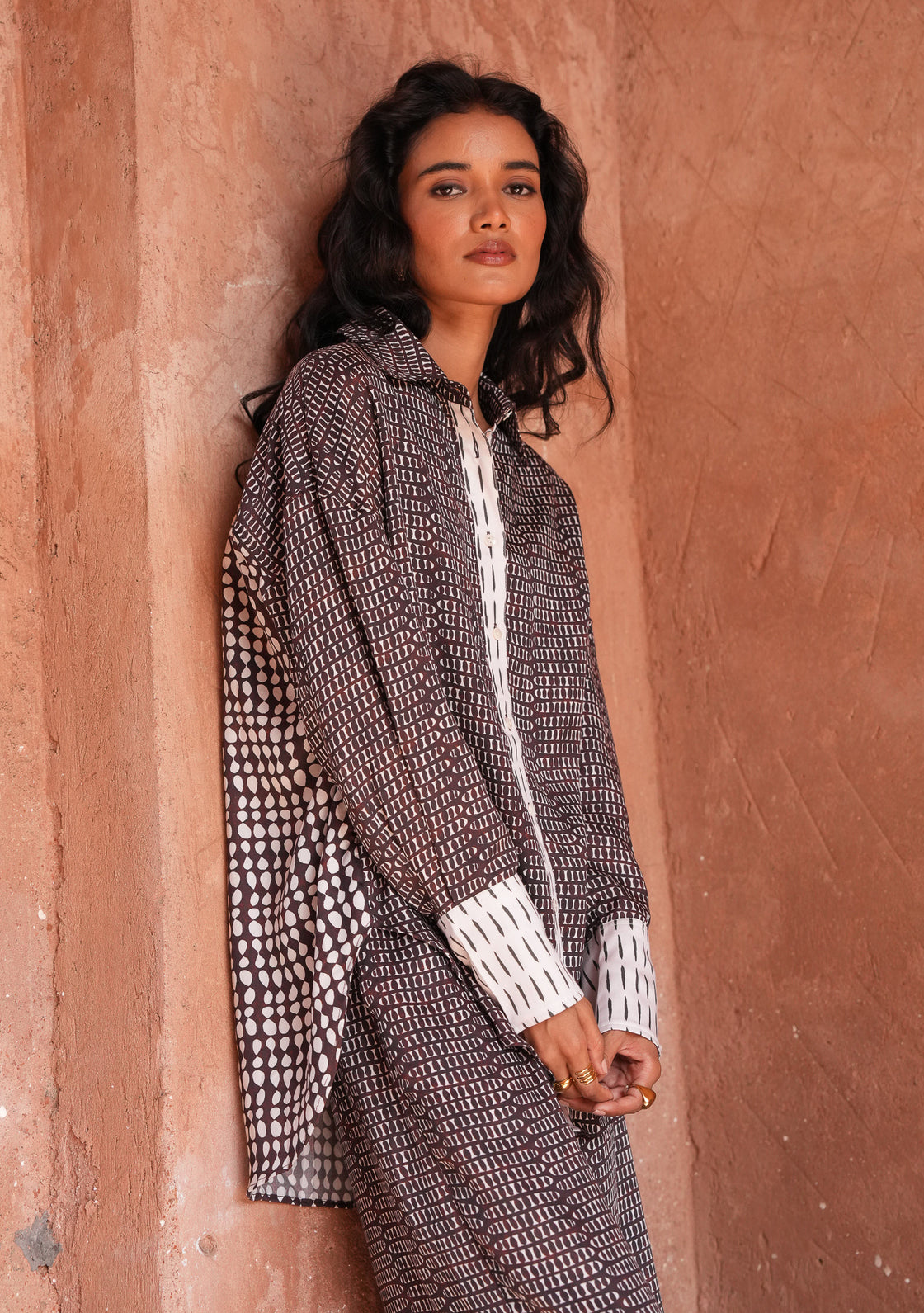 Baobab Silk Shirt - Mud Ink