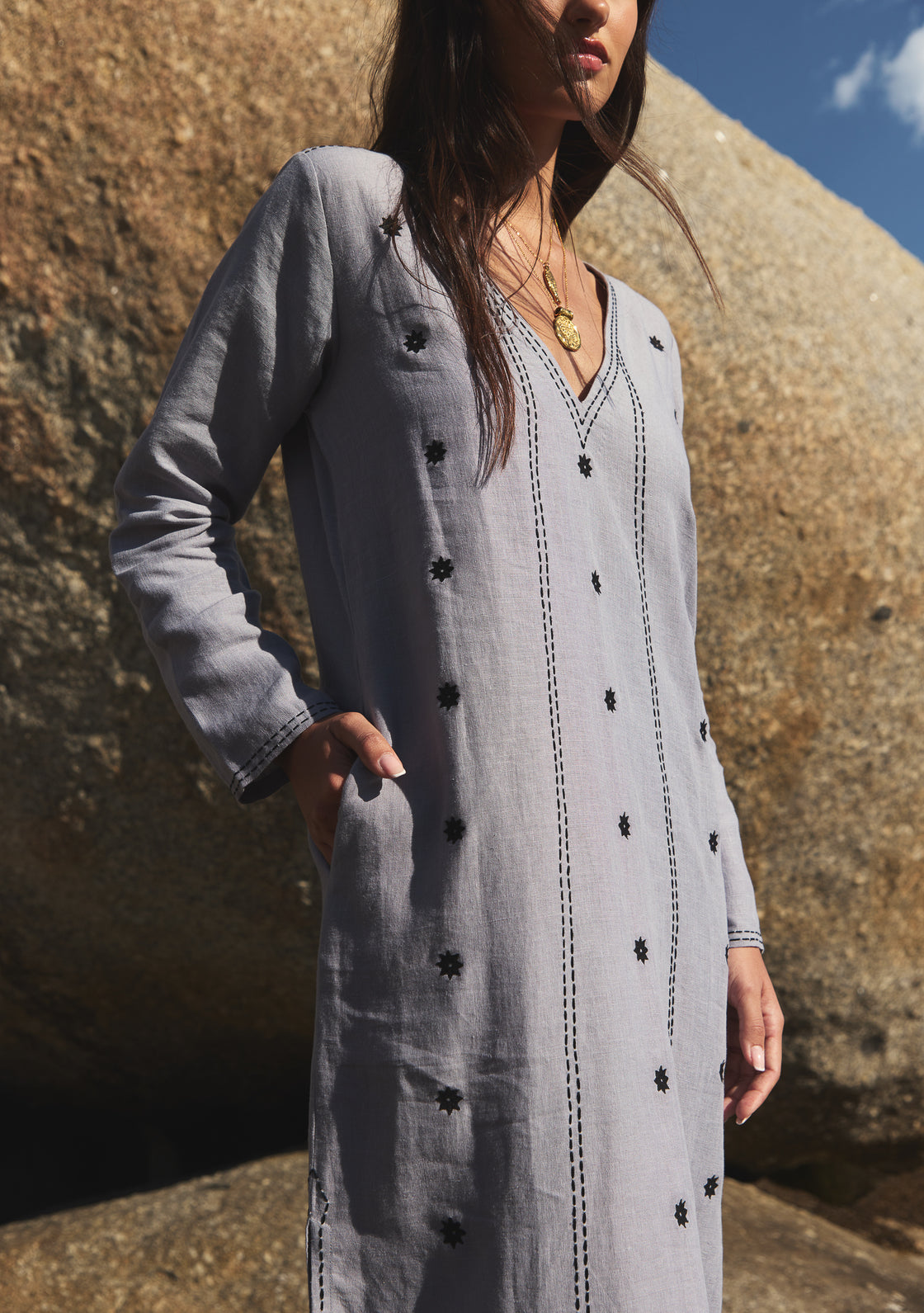 Coriander Linen Kaftan