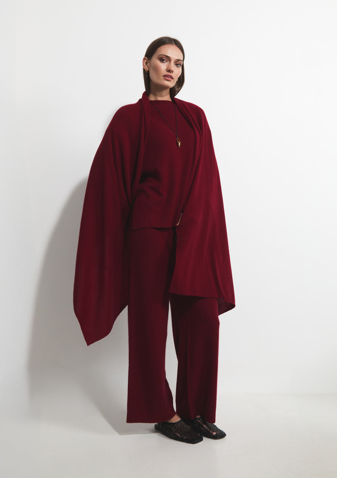 Cashmere Travel Shawl - Ox Blood