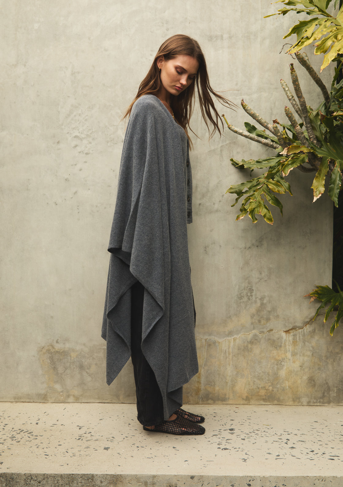 Cashmere Travel Shawl - Charcoal