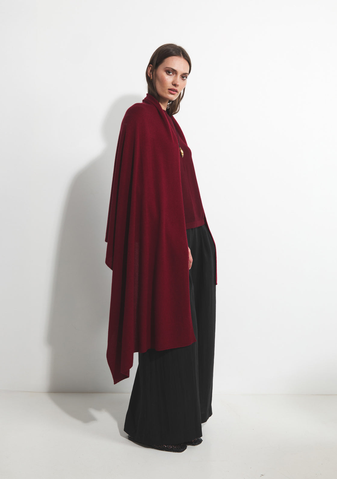 Cashmere Travel Shawl - Ox Blood