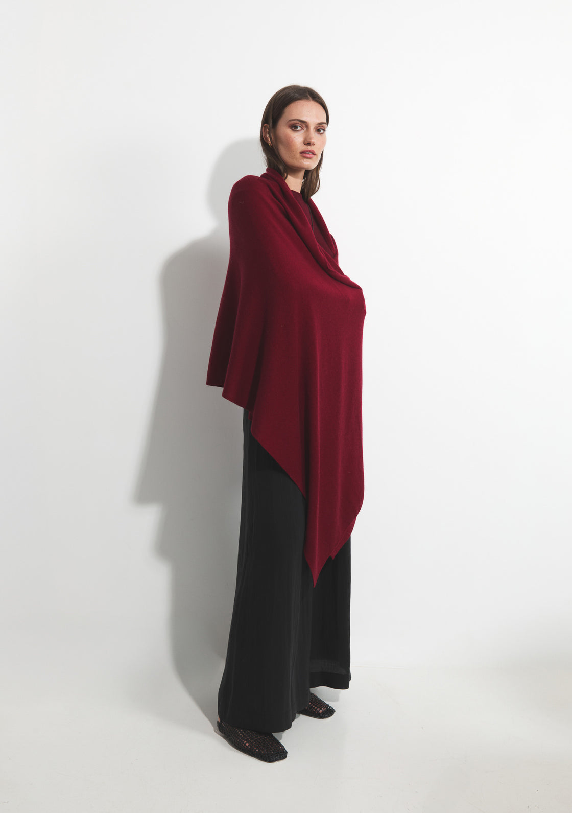 Cashmere Travel Shawl - Ox Blood