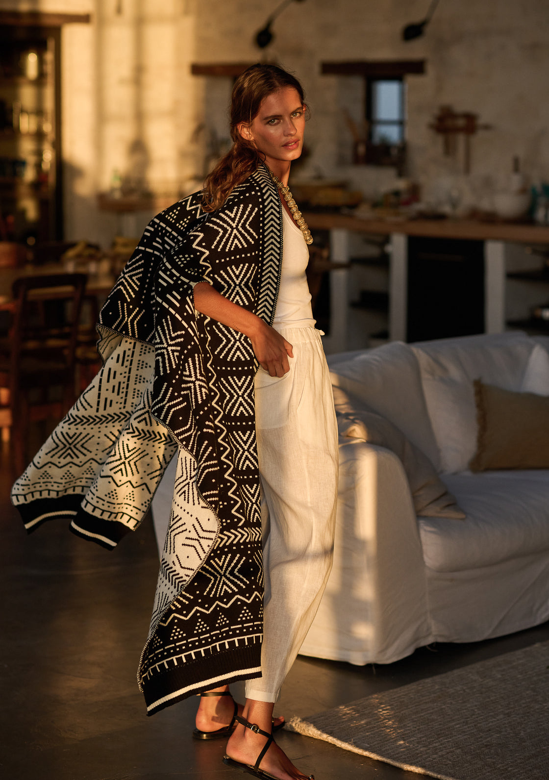 Oversized Reversible Scarf Cardigan