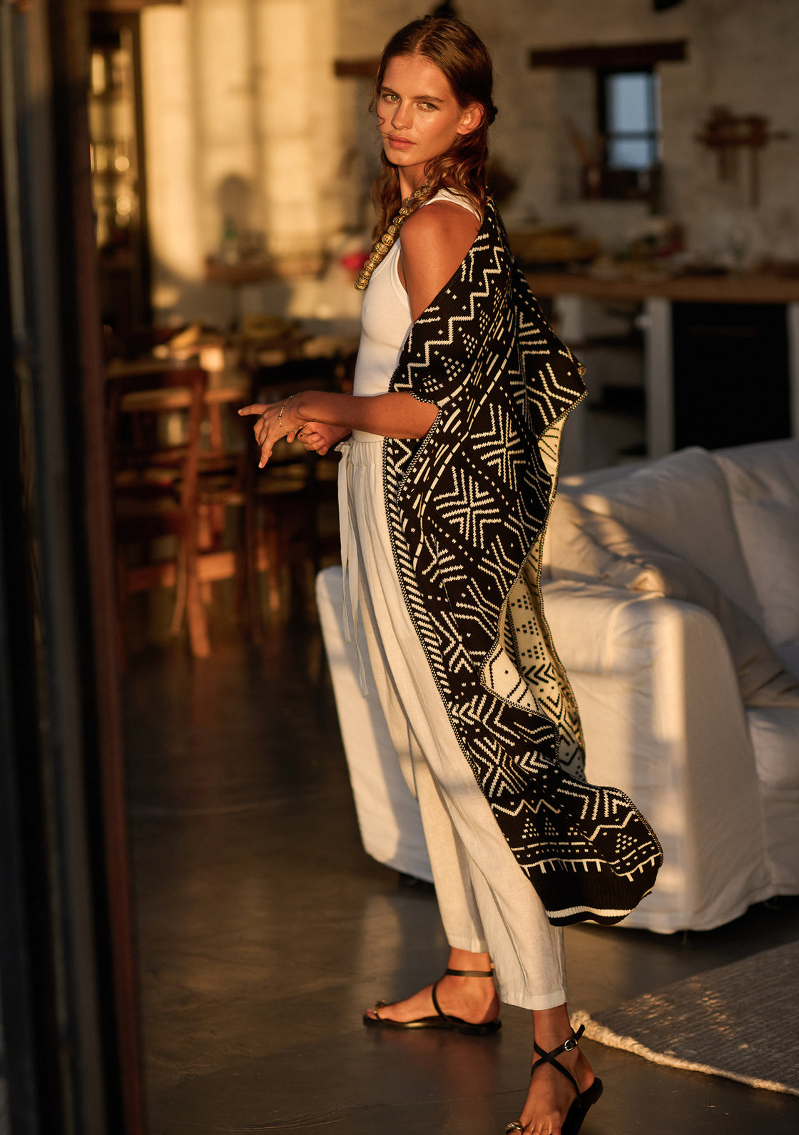 Oversized Reversible Scarf Cardigan