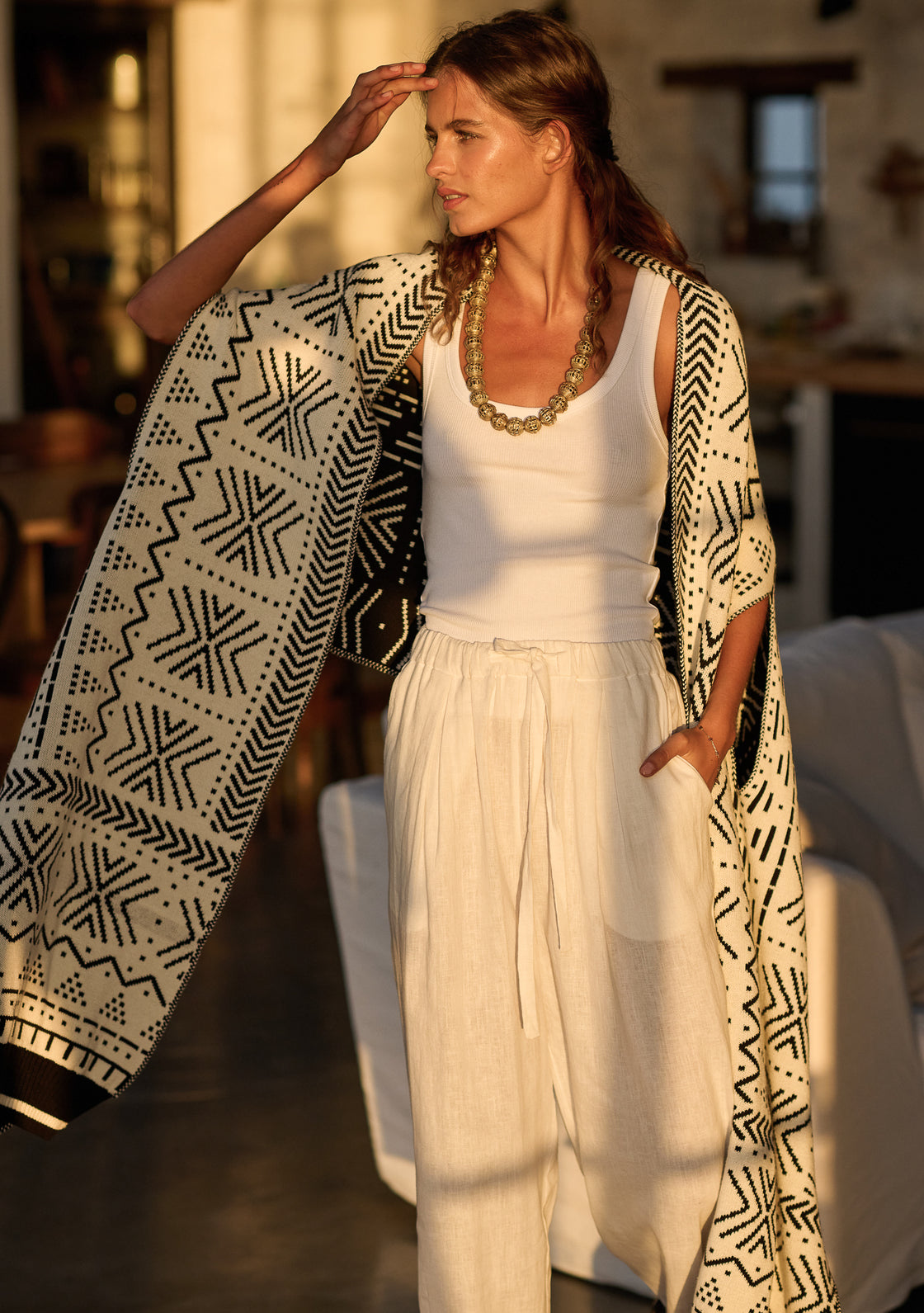 Oversized Reversible Scarf Cardigan